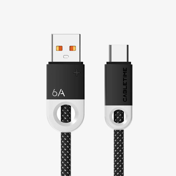Cáp sạc 6A USB A sang USB C, dài: 1,5m, Màu sắc: Đen CAP1J